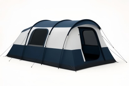 Tenda da Campeggio Tunnel in Poliestere Blu e Bianco