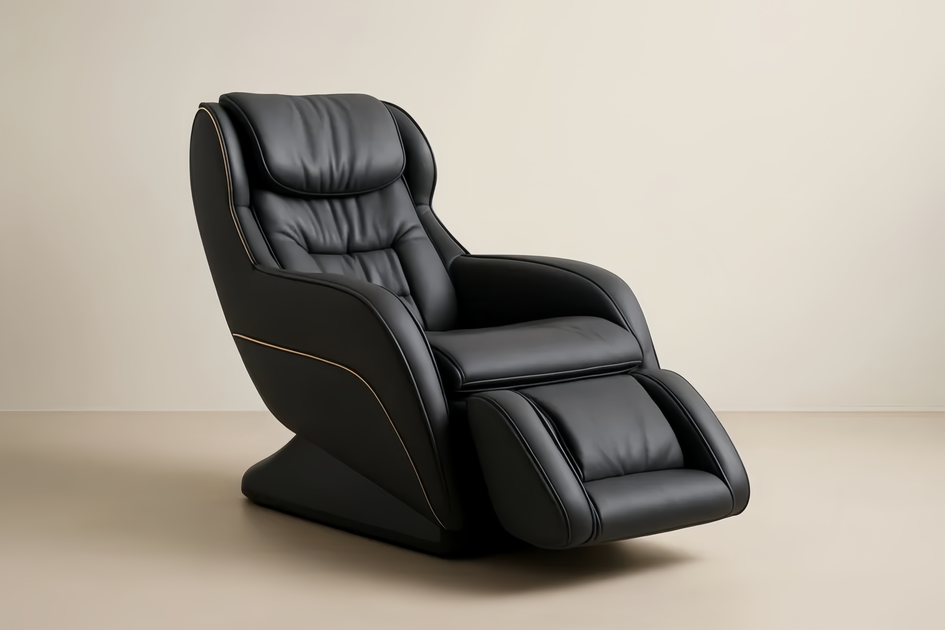 Sedia massaggiante reclinabile in pelle nera