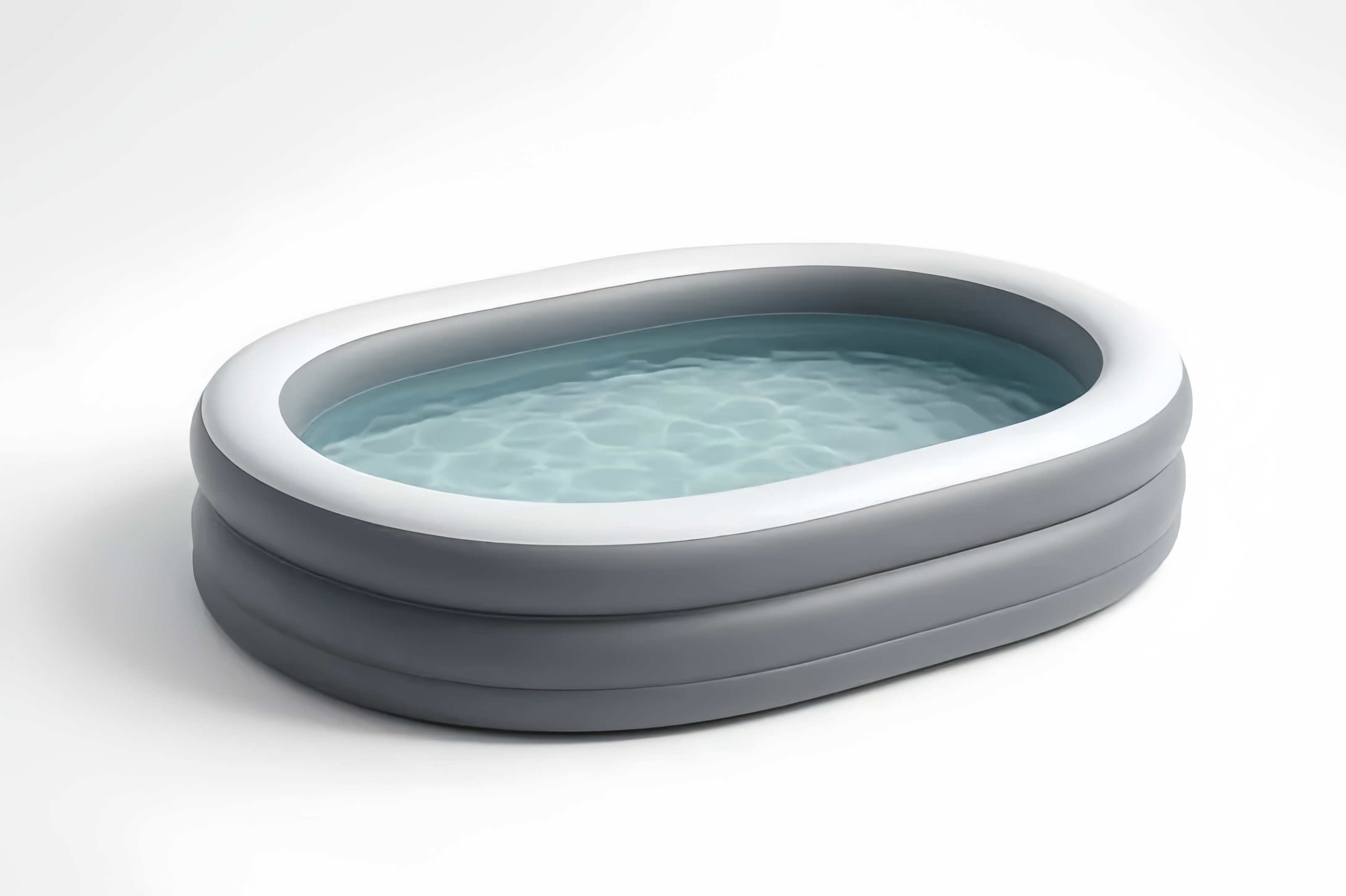 Piscina gonfiabile ovale in PVC 262x175x51 cm Grigio Bianco