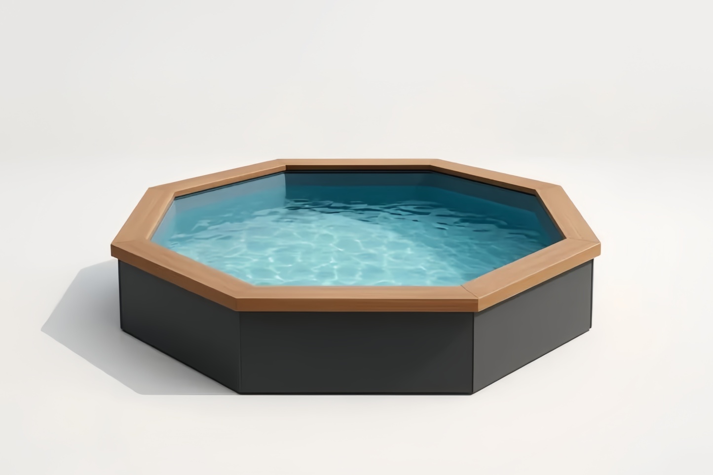 Piscina da Esterno Ottagonale in Acciaio e Legno