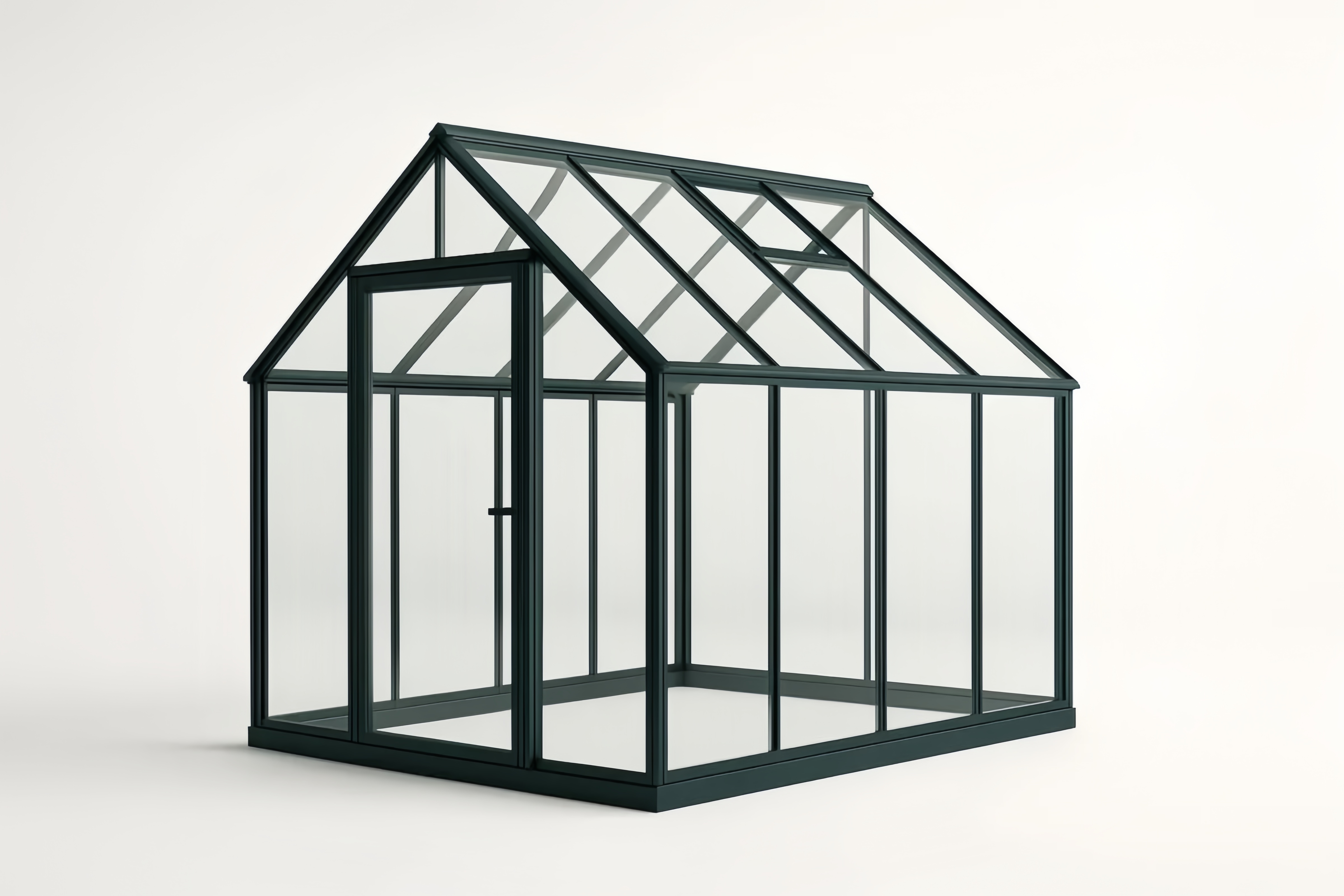 Serra in vetro temperato e struttura in alluminio Nero 300 cm x 250 cm x 200 cm