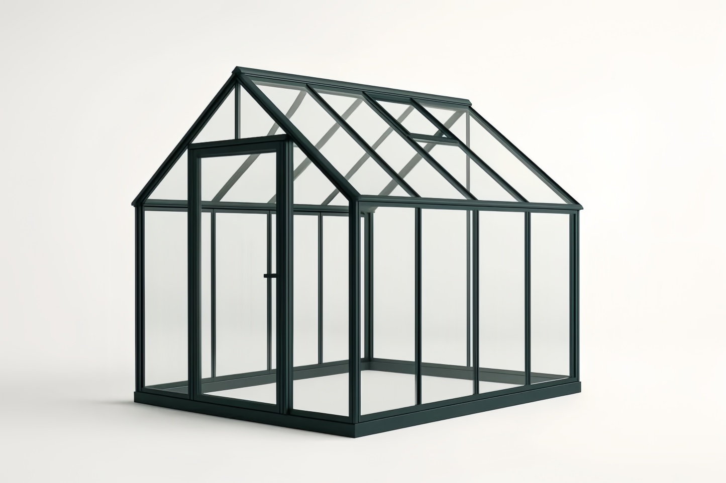 Serra in vetro temperato e struttura in alluminio Nero 300 cm x 250 cm x 200 cm