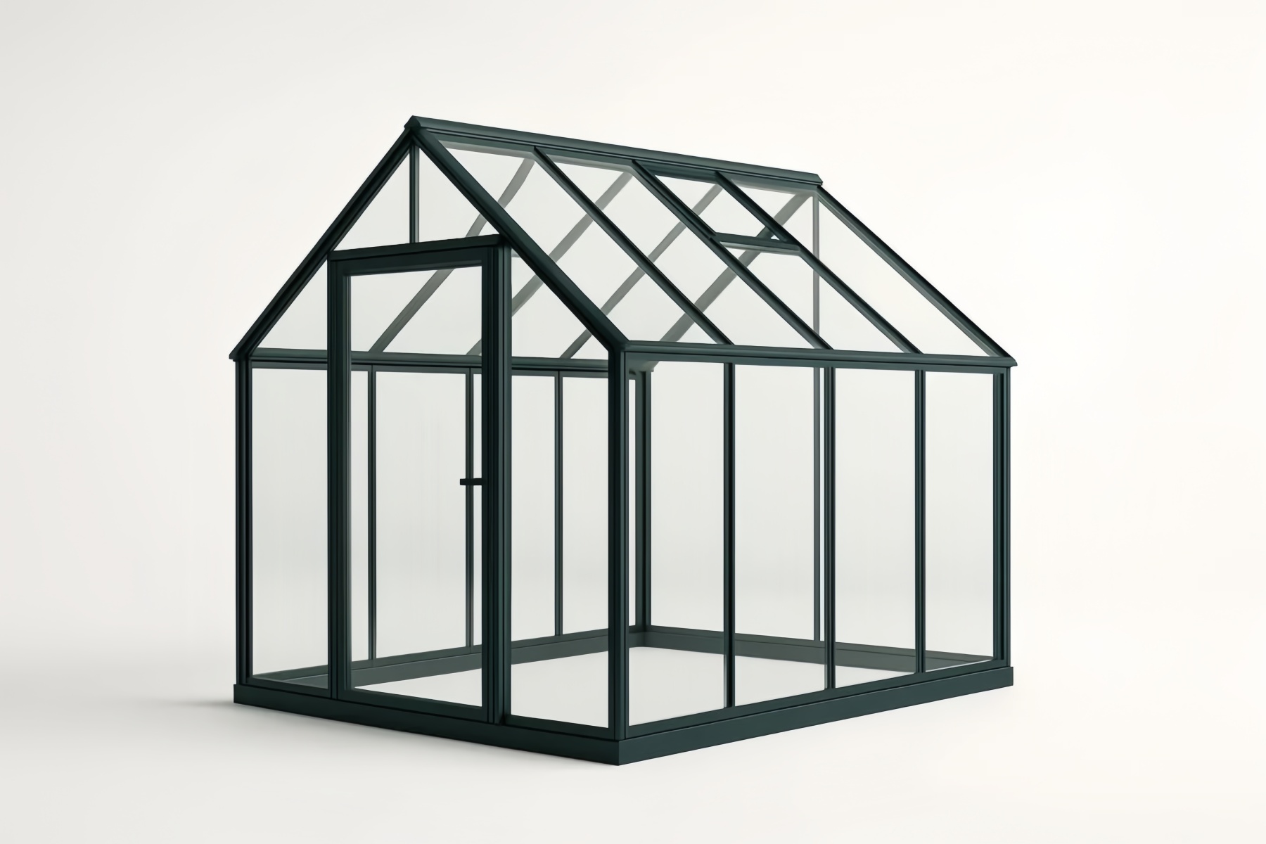 Serra in vetro temperato e struttura in alluminio Nero 300 cm x 250 cm x 200 cm