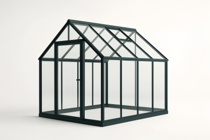 Serra in vetro temperato e struttura in alluminio Nero 300 cm x 250 cm x 200 cm