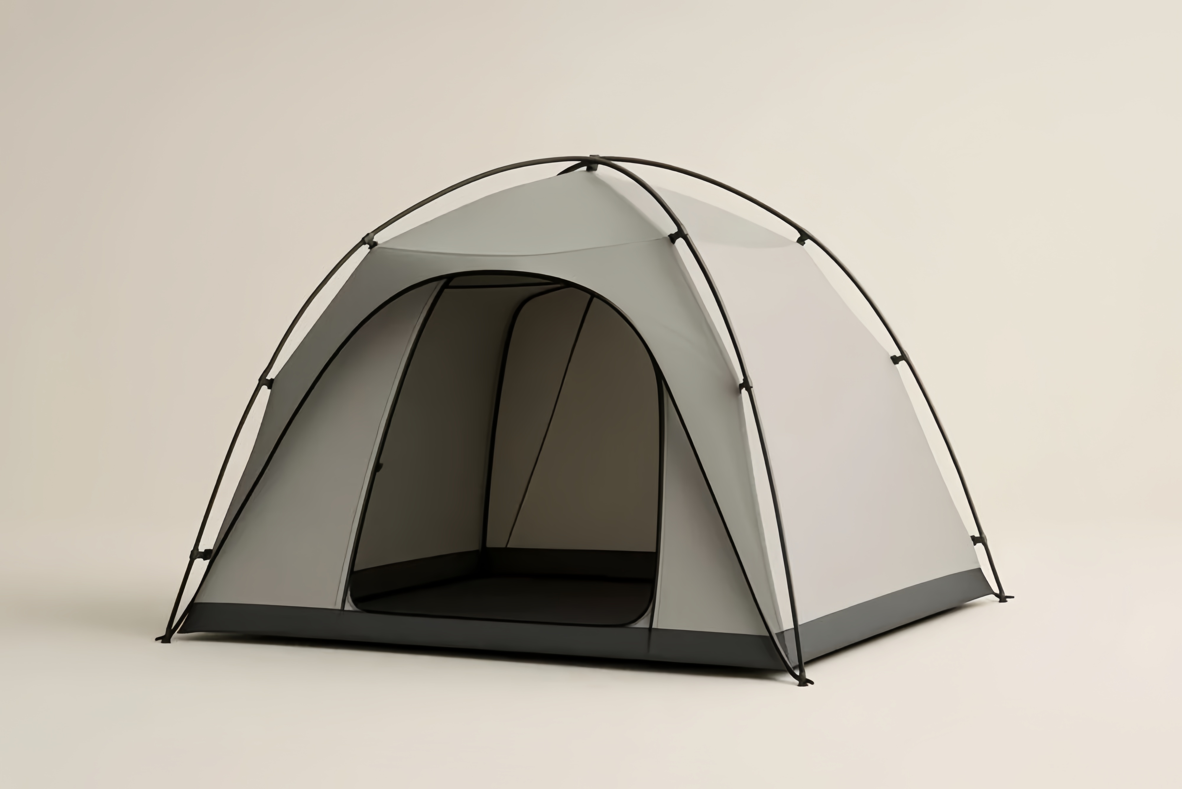 Tenda da Campeggio in Poliestere Grigio 210x210x140 cm