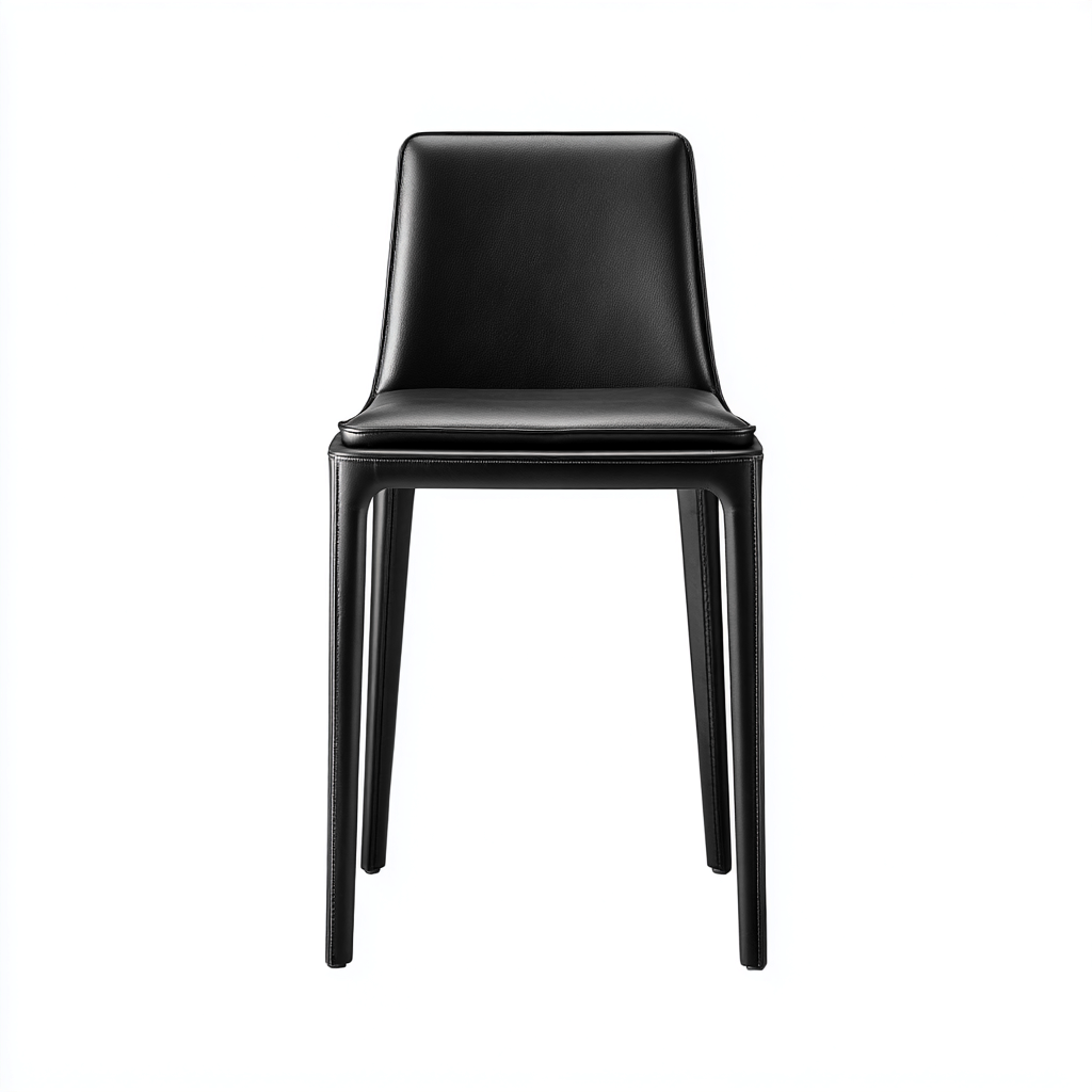 Sgabello da bar con seduta e schienale in pelle sintetica 47x46x98 cm - nero - per sala da pranzo - design moderno-Framearo