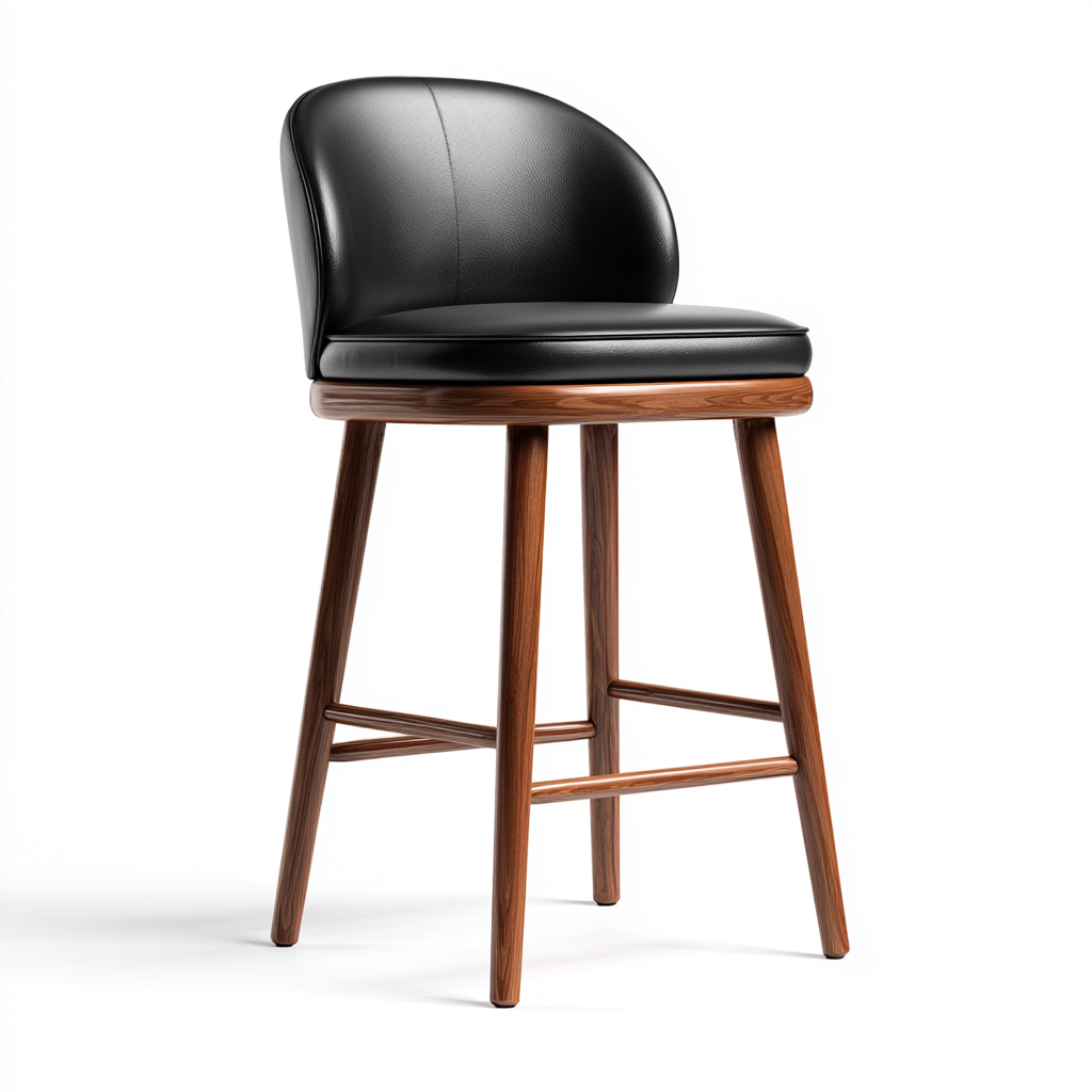 Sgabello da bar con schienale e seduta in pelle sintetica 46x44x95 cm - nero - per sala da pranzo - design moderno-Framearo