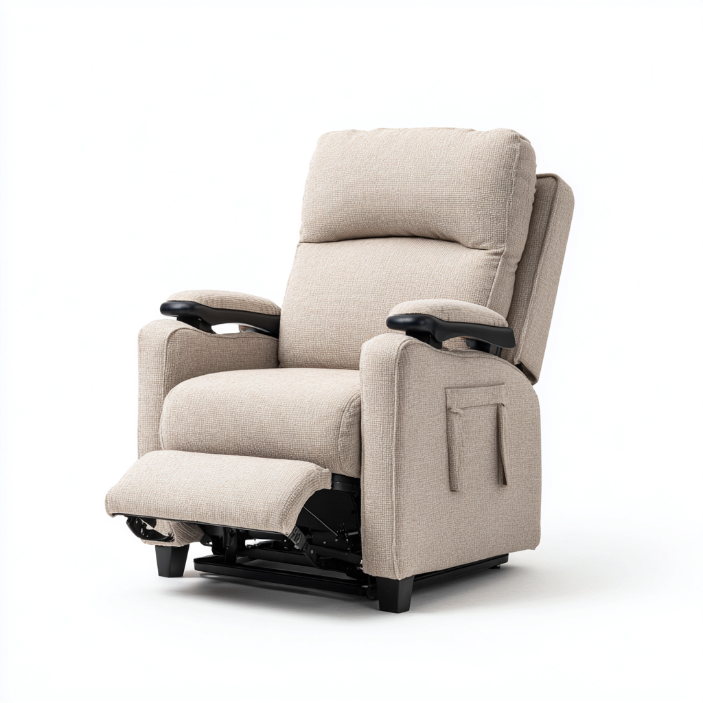 Poltrona reclinabile - tessuto - 94x88x102 cm - beige - per soggiorno - design ergonomico-Framearo