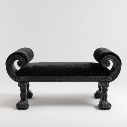 Panca per letto - velluto - legno - 128x42x58 cm - nero - per camera da letto - design classico-Framearo