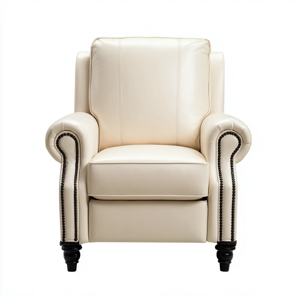 Poltrona reclinabile - pelle - 90x82x100 cm - crema - per soggiorno - design classico-Framearo