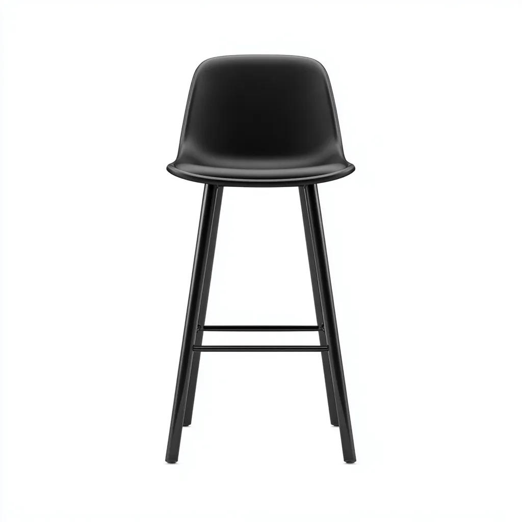 Sgabello da bar con seduta in plastica e struttura in metallo 45x44x100 cm - nero - per sala da pranzo - design moderno-Framearo