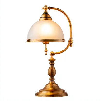 Lampada da tavolo - metallo - vetro 20x20x42 cm - bronzo - bianco - adatta per soggiorno - design classico-Framearo
