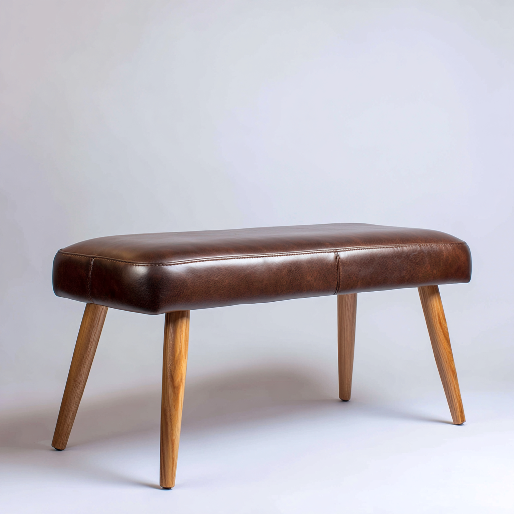 Panca per letto - pelle 100x40x45 cm - marrone - adatta per camera da letto - design moderno-Framearo