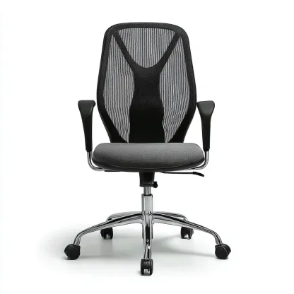 Sedia da ufficio - tessuto - rete - metallo - 65x65x112 cm - grigio - nero - adatta per ufficio - design ergonomico-Framearo