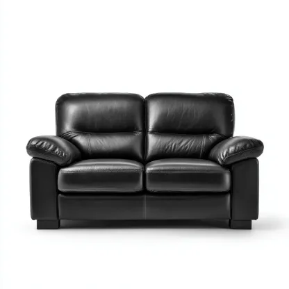 Divano lineare in pelle sintetica 180x92x90 cm - nero - per soggiorno - design moderno-Framearo