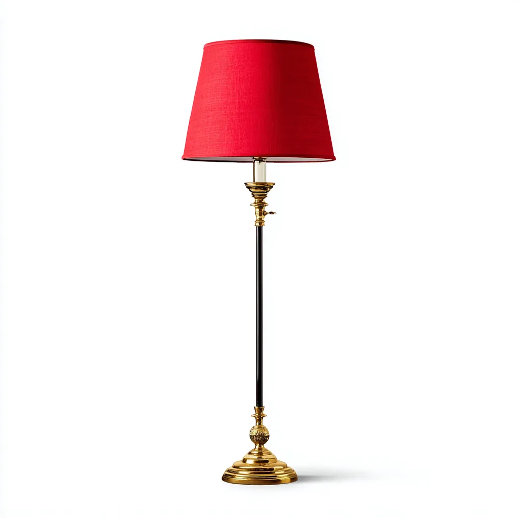 Lampada da terra - metallo - tessuto - 45x45x165 cm - rosso - nero - oro - per interni - design classico-Framearo