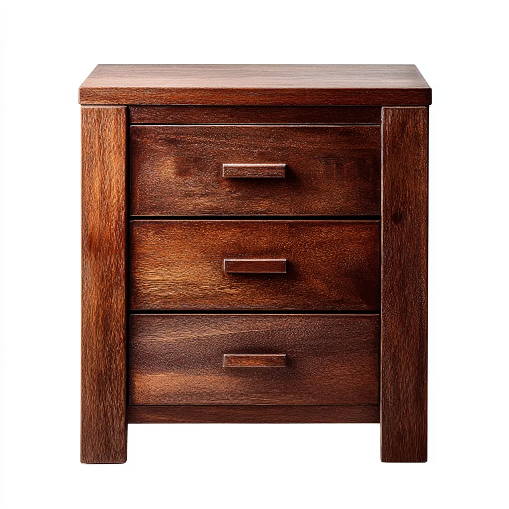 Comodino - legno 45x40x55 cm - marrone scuro - adatto per camera da letto - design moderno con tre cassetti-Framearo