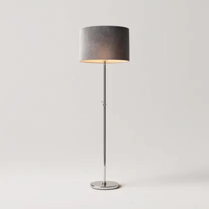 Lampada da terra - metallo - tessuto - 30x30x155 cm - grigio - adatta per soggiorno - design moderno-Framearo
