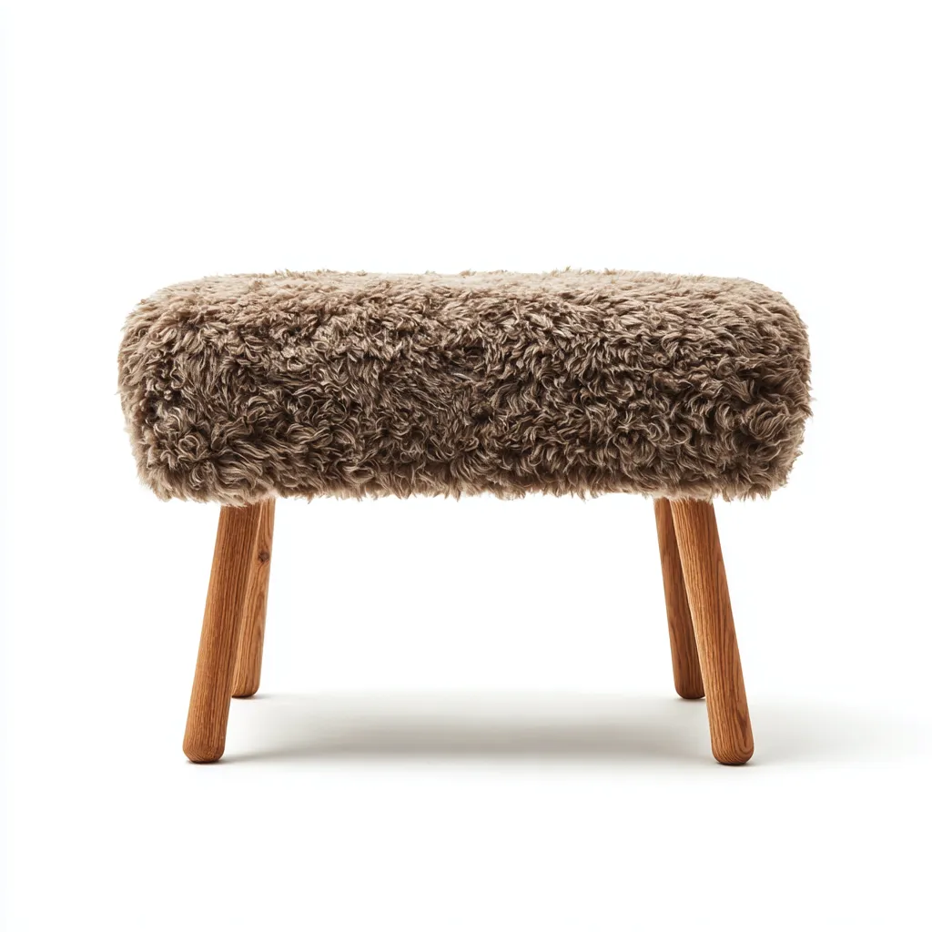 Panca per letto - legno - pelliccia sintetica - 60x32x42 cm - marrone - per camera da letto - design moderno-Framearo