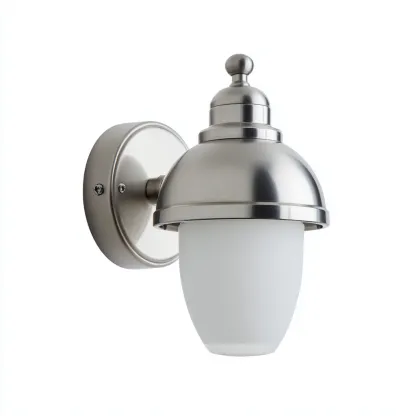 Applique - metallo - vetro - 22x15x28 cm - argento - bianco - per interni - design moderno-Framearo