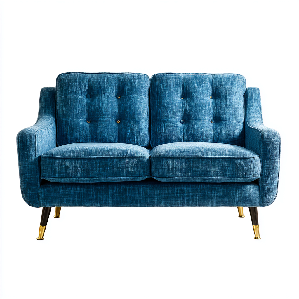 Divano lineare in tessuto 170x85x90 cm - azzurro - per soggiorno - design moderno-Framearo