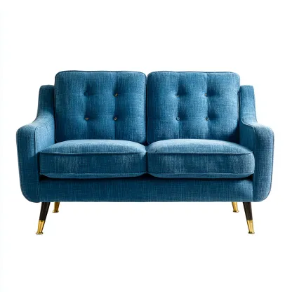 Divano lineare in tessuto 170x85x90 cm - azzurro - per soggiorno - design moderno-Framearo