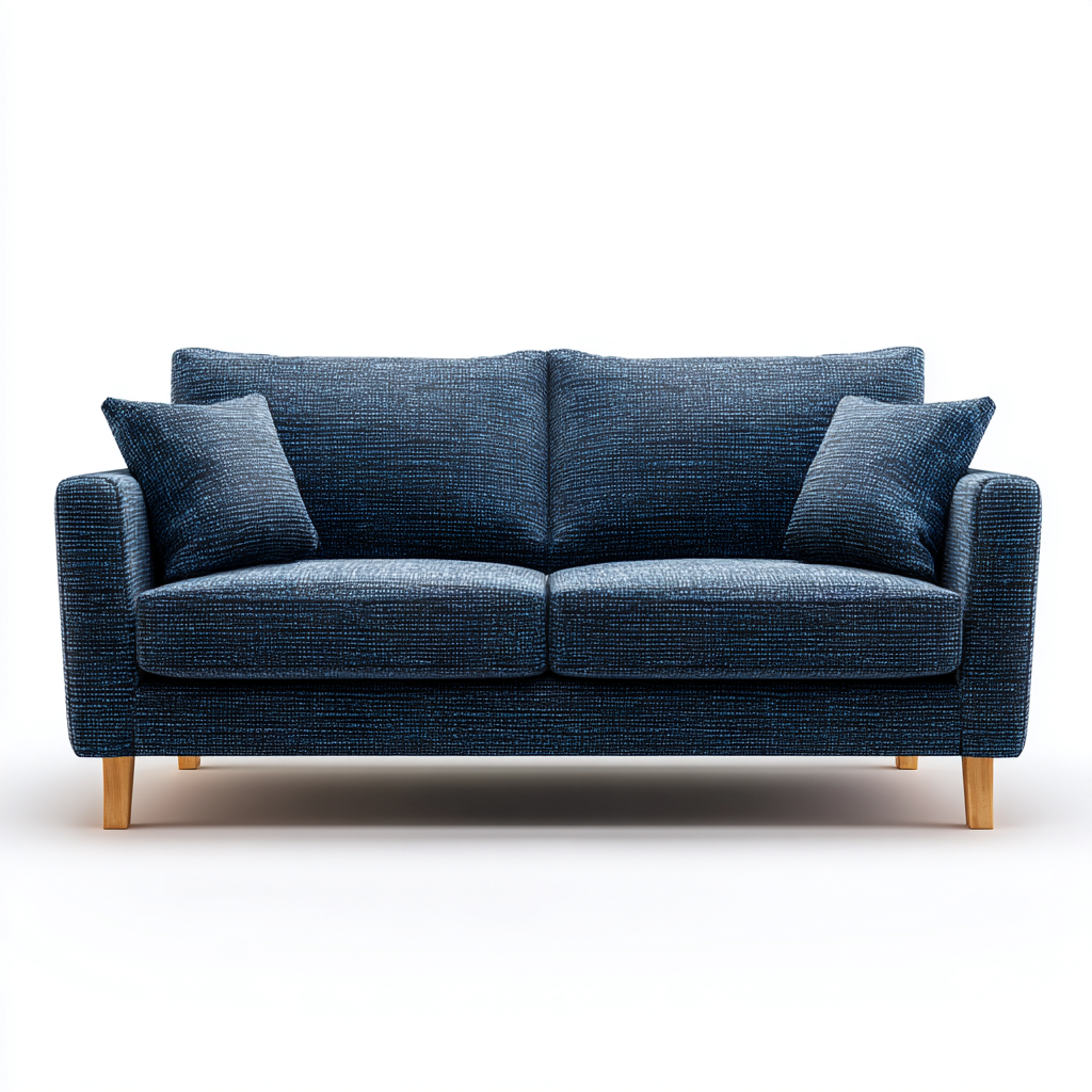 Divano lineare in tessuto 180x82x85 cm - blu scuro - per soggiorno - design moderno-Framearo