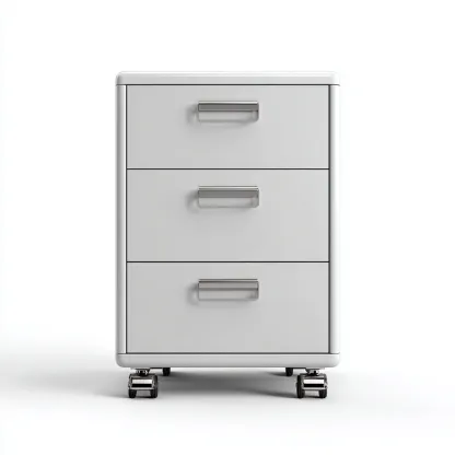 Armadio per ufficio - metallo - 45x40x65 cm - bianco - con ruote - 3 cassetti - adatto per ufficio - design moderno-Framearo