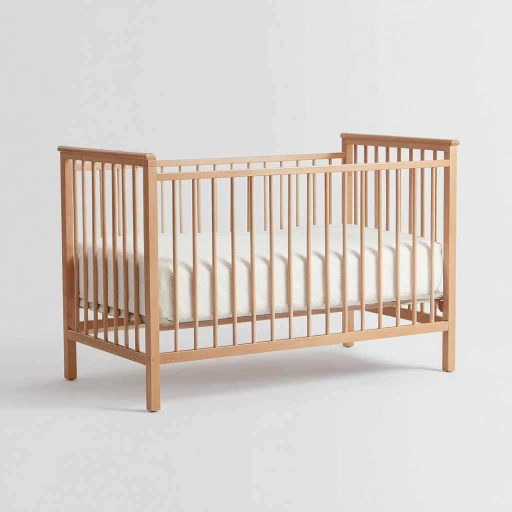 Culla - legno - 125x68x90 cm - legno chiaro - per camera da letto - design moderno-Framearo