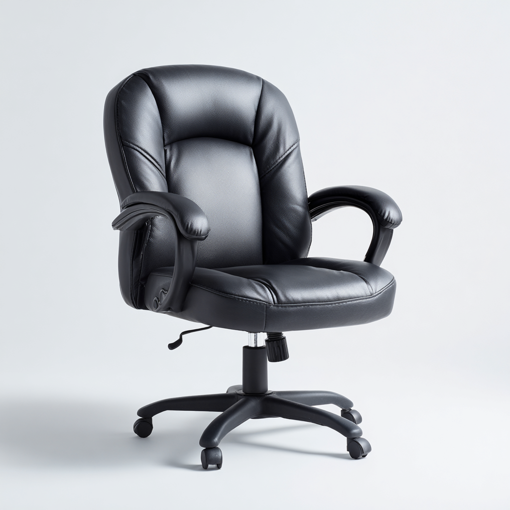 Sedia da ufficio in similpelle 68x65x110 cm - nero - adatta all'ufficio - design ergonomico-Framearo