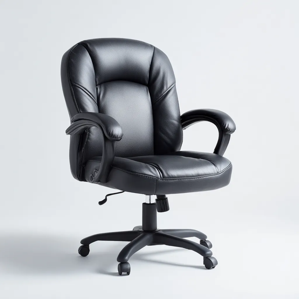 Sedia da ufficio in similpelle 68x65x110 cm - nero - adatta all'ufficio - design ergonomico-Framearo