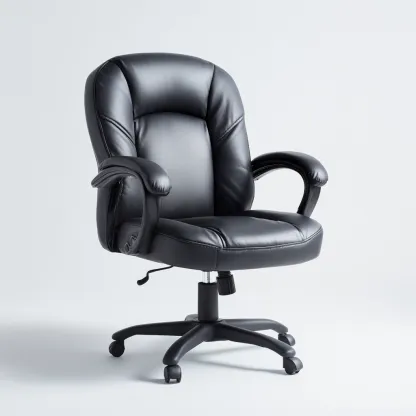 Sedia da ufficio in similpelle 68x65x110 cm - nero - adatta all'ufficio - design ergonomico-Framearo