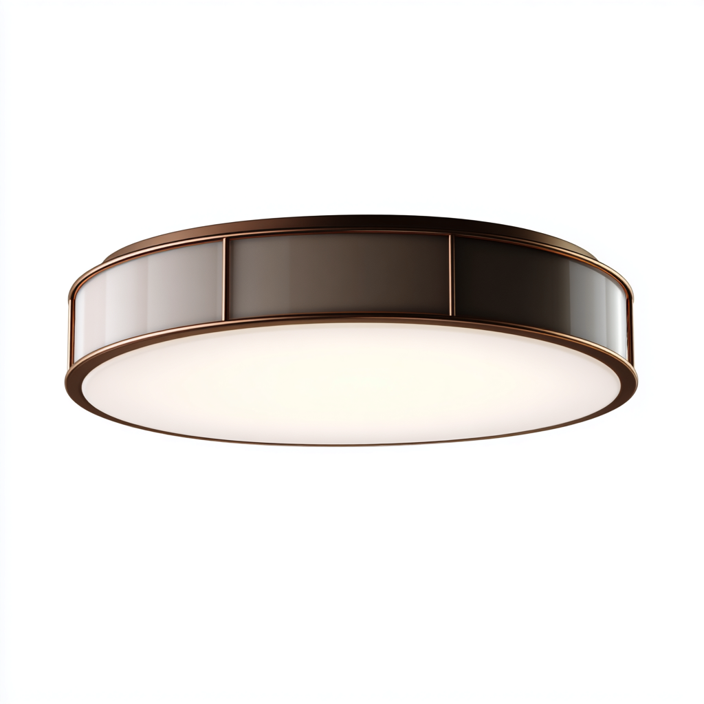 Lampada da soffitto - metallo - vetro - 45x45x11 cm - bronzo - fumé - per interni - design moderno-Framearo