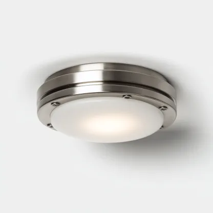 Lampada da soffitto - metallo - vetro opalino - 26x26x10 cm - argento - bianco - per interni - design moderno-Framearo