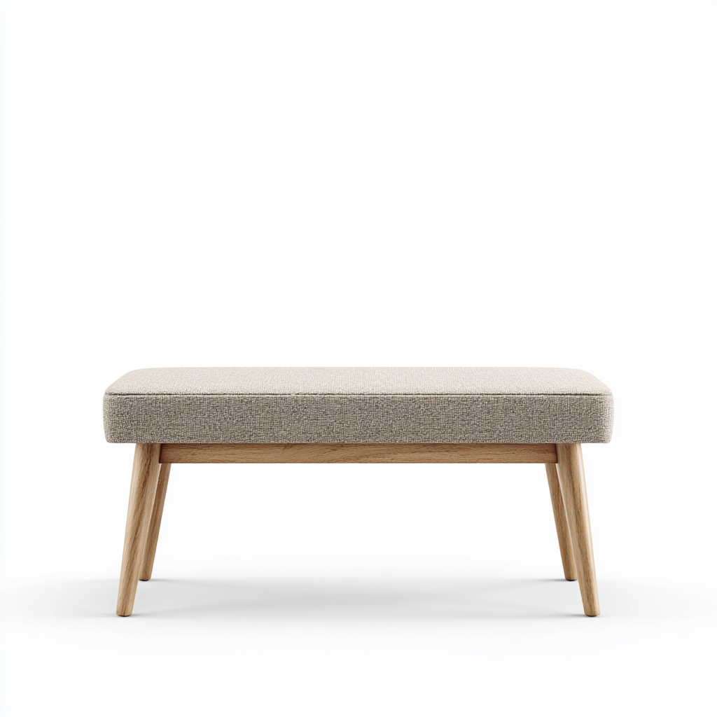 Panca per letto - tessuto 100x40x45 cm - beige - adatta per camera da letto - design moderno-Framearo