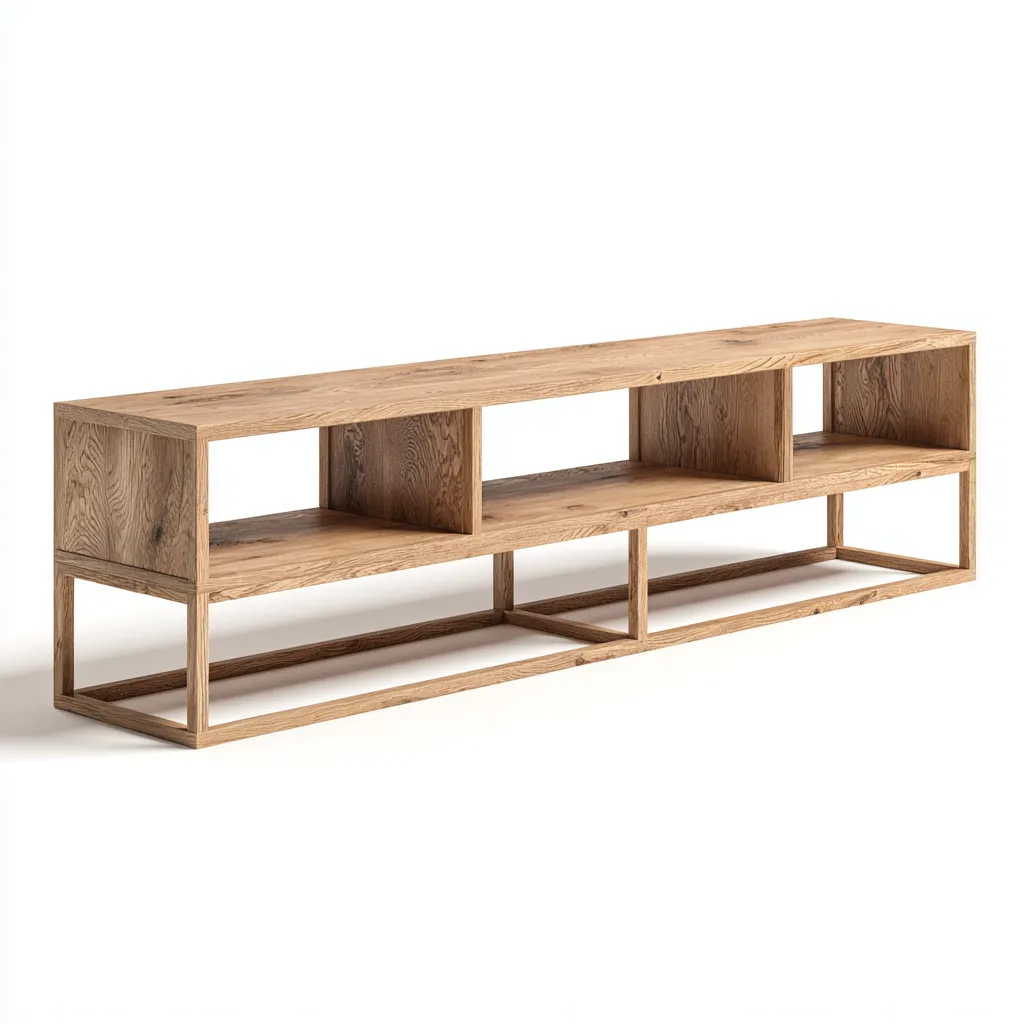 Mobile TV - legno massello - 180x35x45 cm - marrone - per soggiorno - design moderno-Framearo