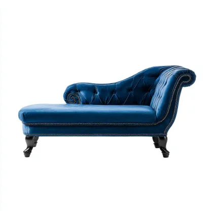 Chaise longue in velluto 160x80 cm - blu - design classico-Framearo