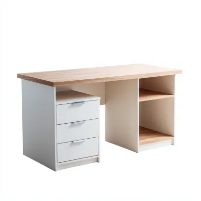 Scrivania - legno - 150x60x75 cm - bianco - legno naturale - adatta per ufficio - studio - design moderno-Framearo