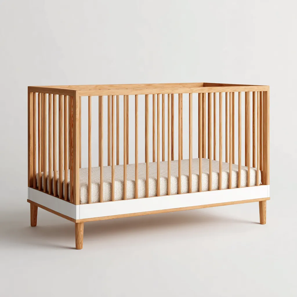 Culla in legno massello 135x75x90 cm - naturale - bianco - adatta alla camera da letto - design moderno-Framearo