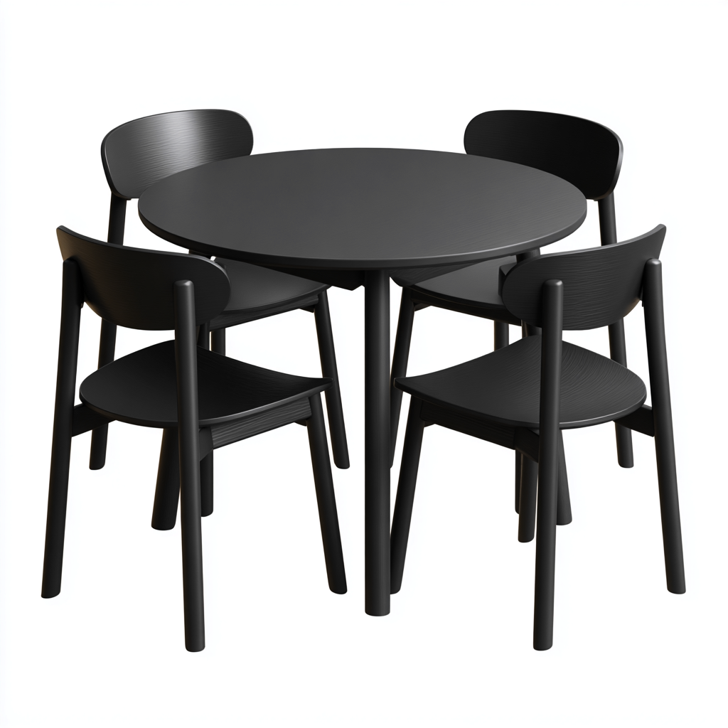 Set da pranzo in legno 90x90x75 cm - nero - adatto alla sala da pranzo - stile moderno-Framearo
