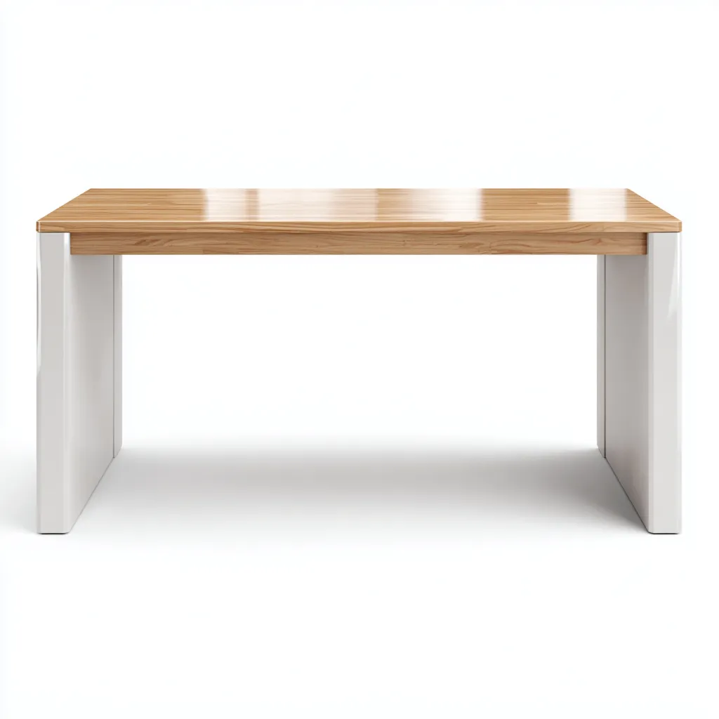 Scrivania in MDF con piano effetto legno 140x70x75 cm - bianco - adatta all'ufficio - design moderno-Framearo