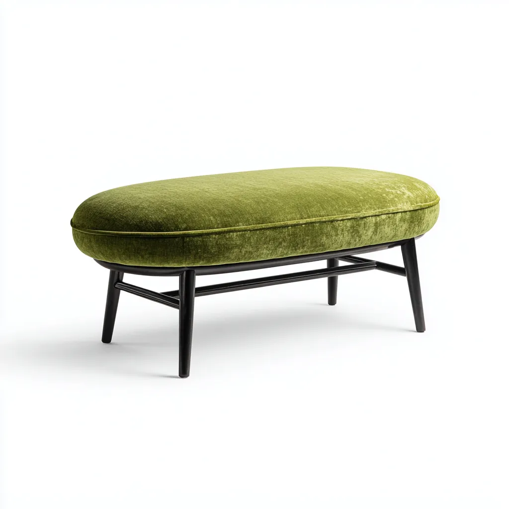 Panca per letto - tessuto - 110x45 cm - verde - per camera da letto - design moderno-Framearo