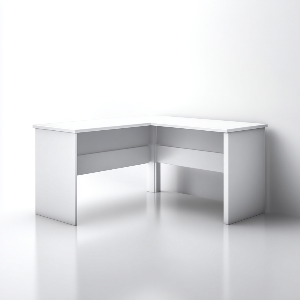 Scrivania angolare a L - legno - 150x150x75 cm - bianco - adatta per studio - ufficio - design moderno-Framearo