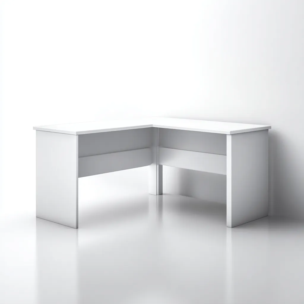 Scrivania angolare a L - legno - 150x150x75 cm - bianco - adatta per studio - ufficio - design moderno-Framearo