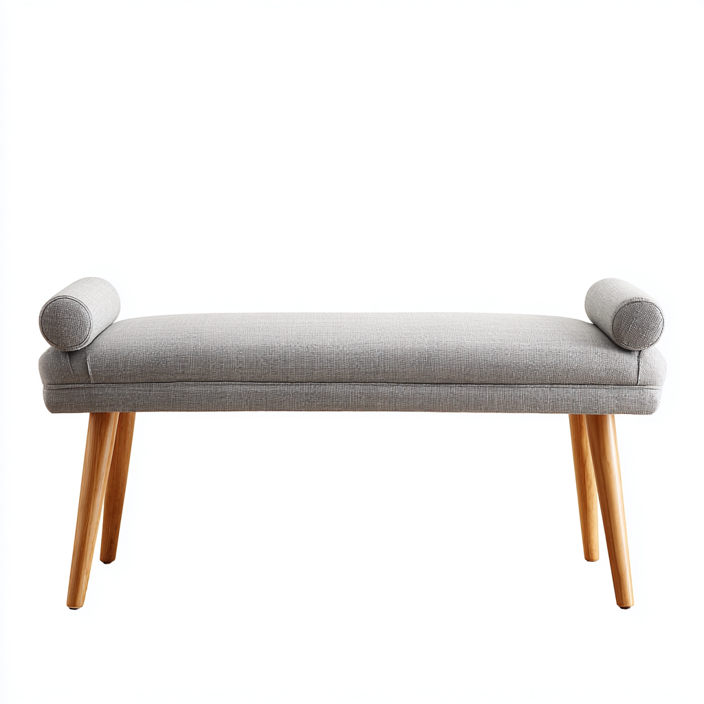 Panca per letto - tessuto 110x40x47 cm - grigio - adatta per camera da letto - design moderno-Framearo