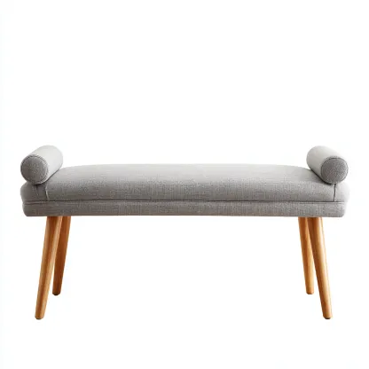 Panca per letto - tessuto 110x40x47 cm - grigio - adatta per camera da letto - design moderno-Framearo