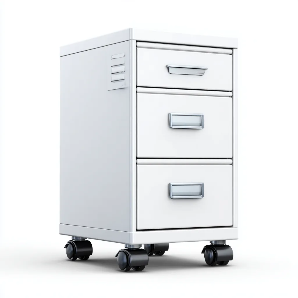 Armadio per ufficio in metallo 40x45x60 cm - bianco - con ruote - adatto all'ufficio - design moderno-Framearo