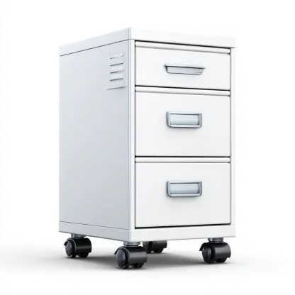 Armadio per ufficio in metallo 40x45x60 cm - bianco - con ruote - adatto all'ufficio - design moderno-Framearo