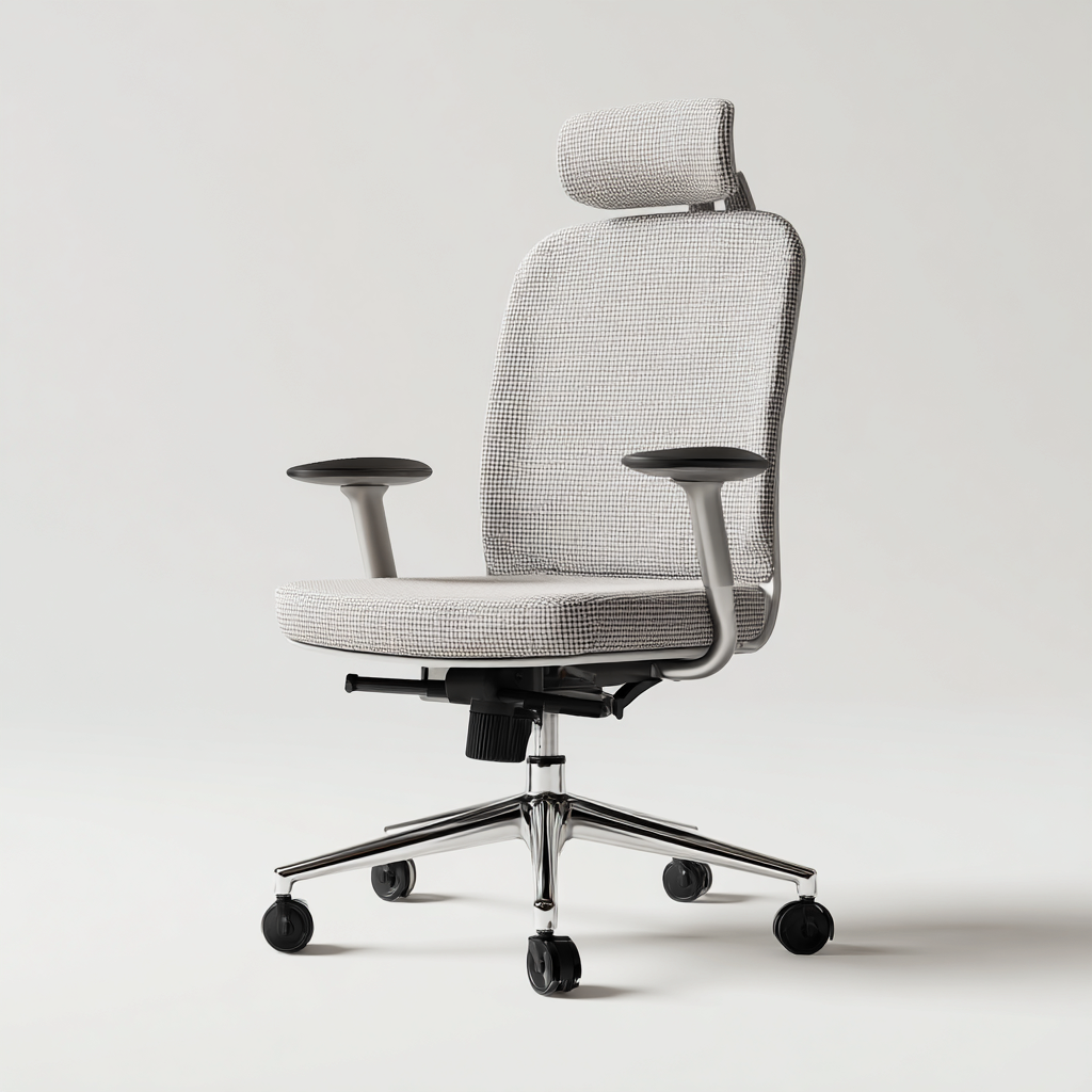 Sedia da ufficio in tessuto 65x60x125 cm - grigio - adatta all'ufficio - design ergonomico-Framearo