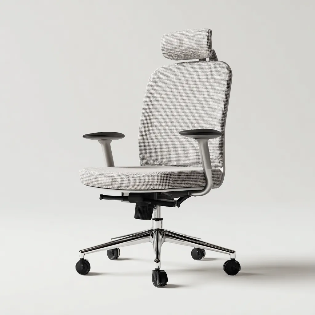 Sedia da ufficio in tessuto 65x60x125 cm - grigio - adatta all'ufficio - design ergonomico-Framearo